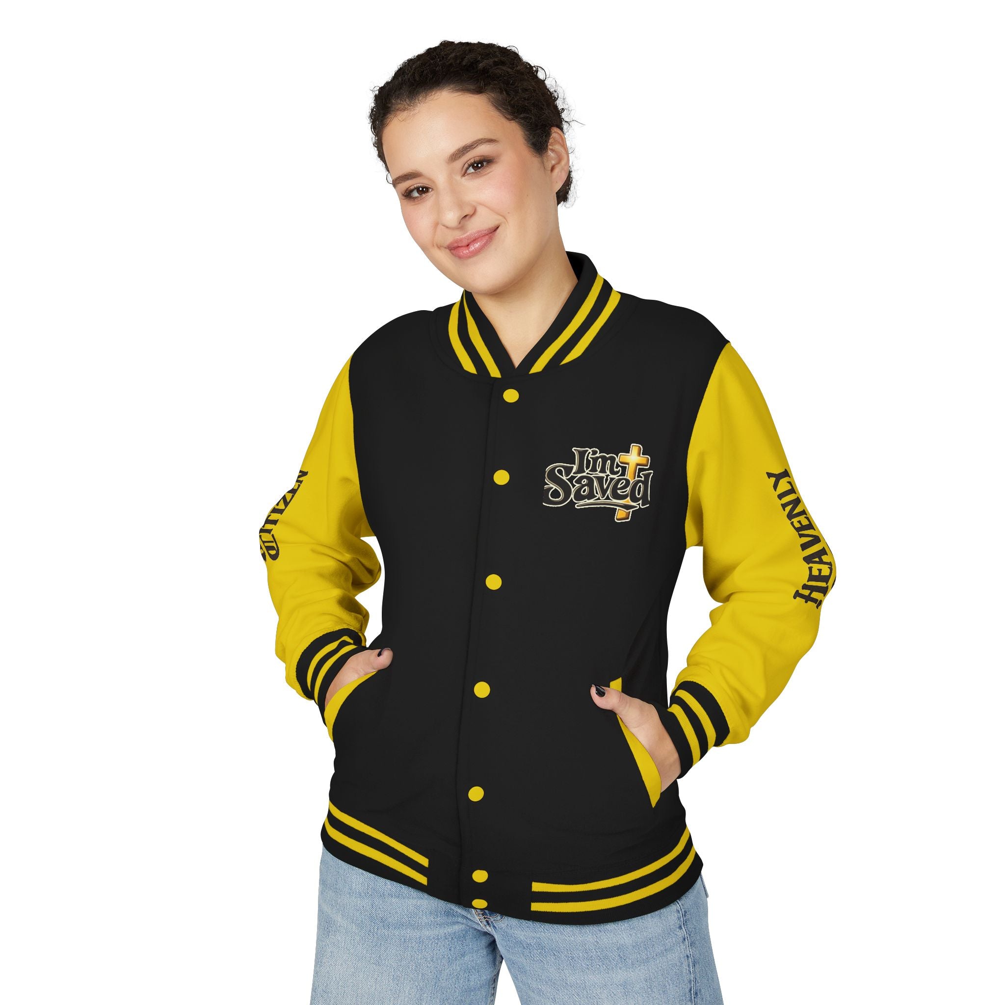 Heavenly Citizen Unisex Saved By Grace Letterman Jacket