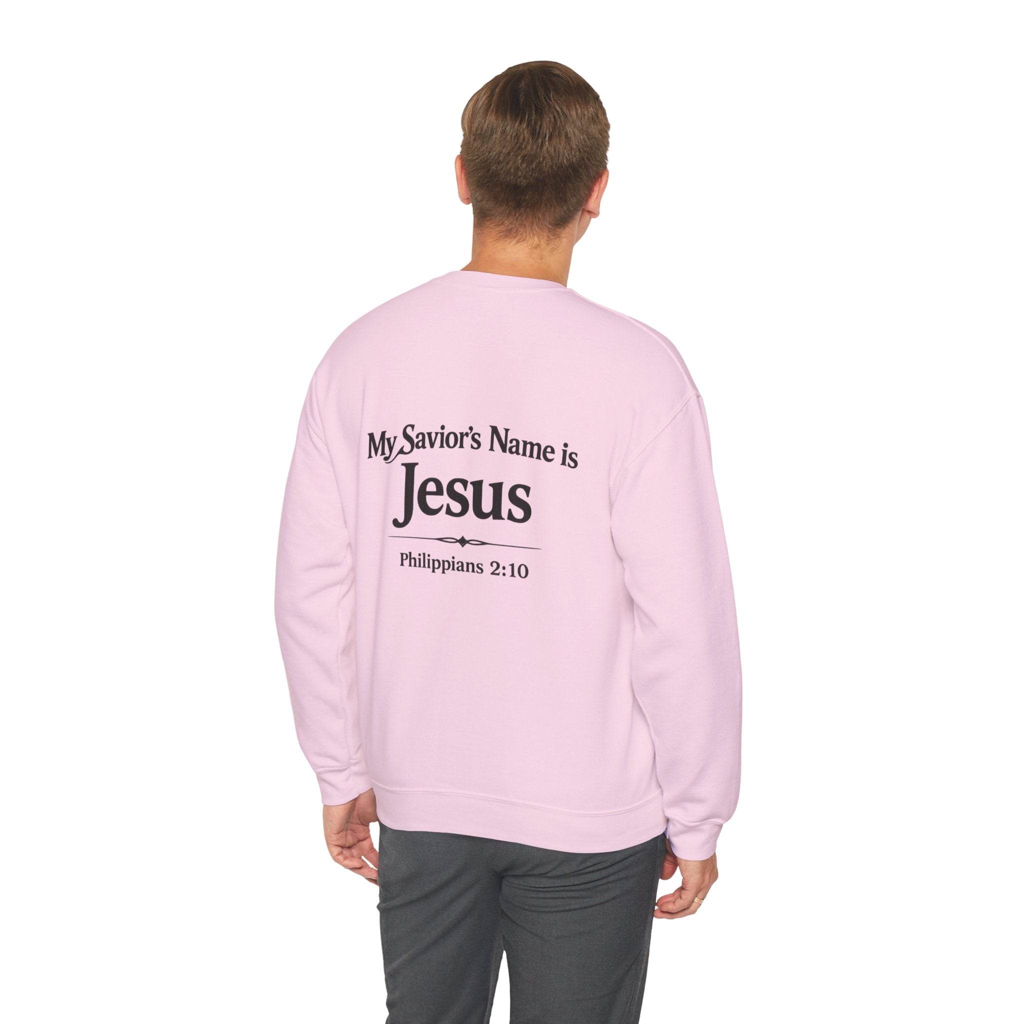 Heavenly Citizen: Crewneck Sweatshirt — “My Savior’s Name is Jesus”