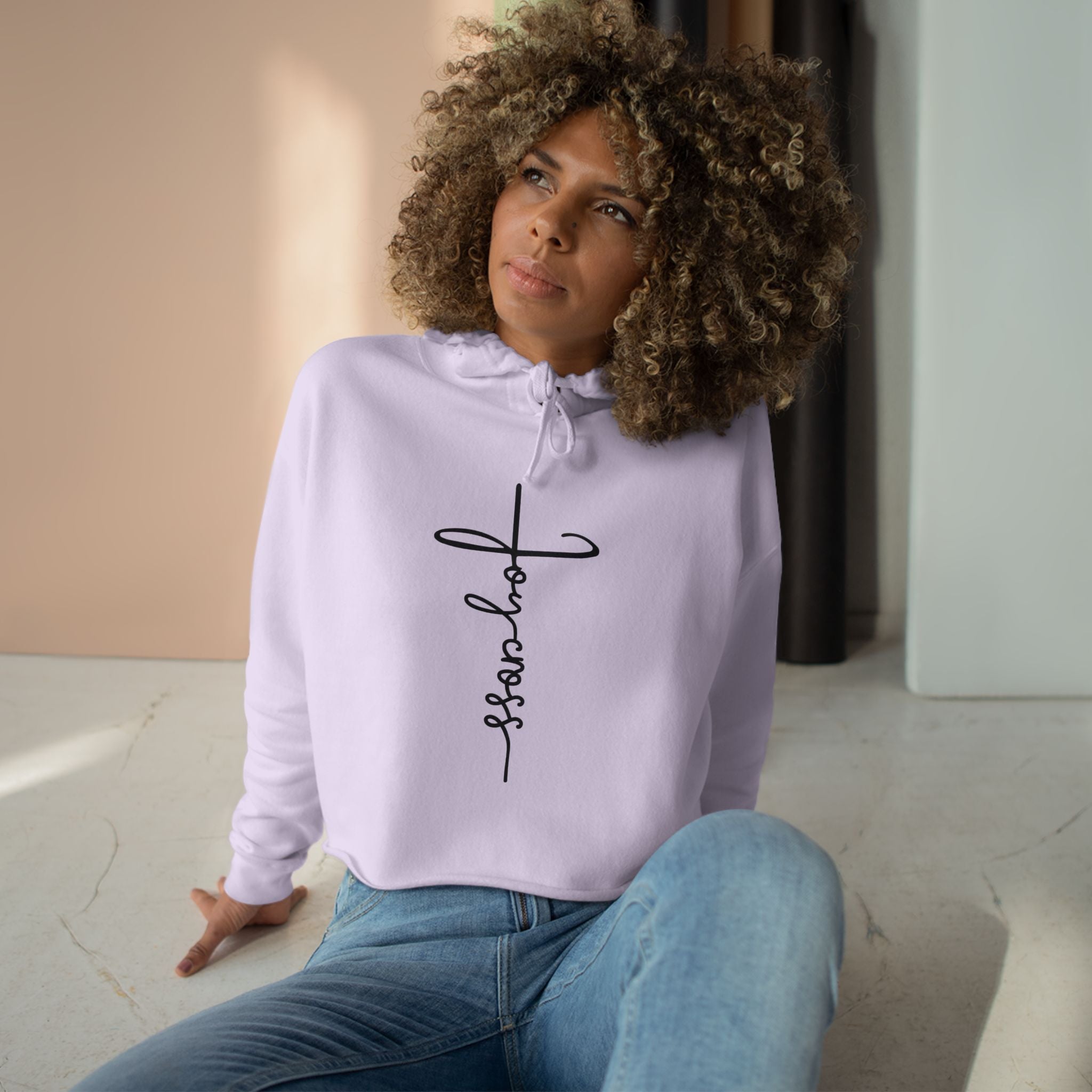 Heavenly Citizen Crop Hoodie — 'Gospel Global Truth'