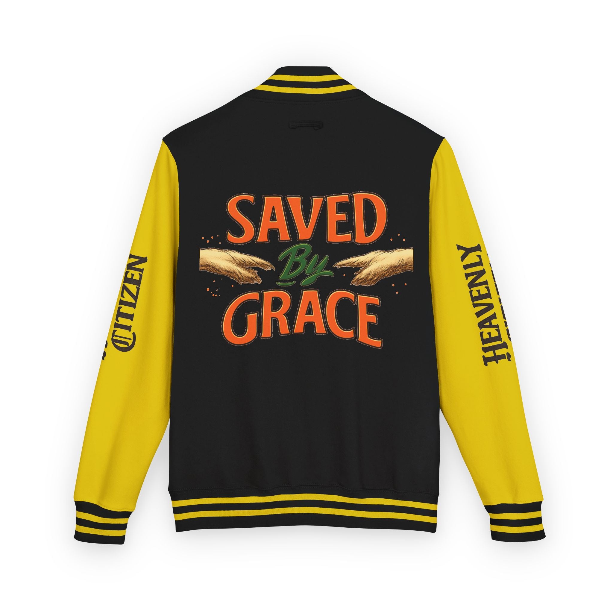 Heavenly Citizen Unisex Saved By Grace Letterman Jacket