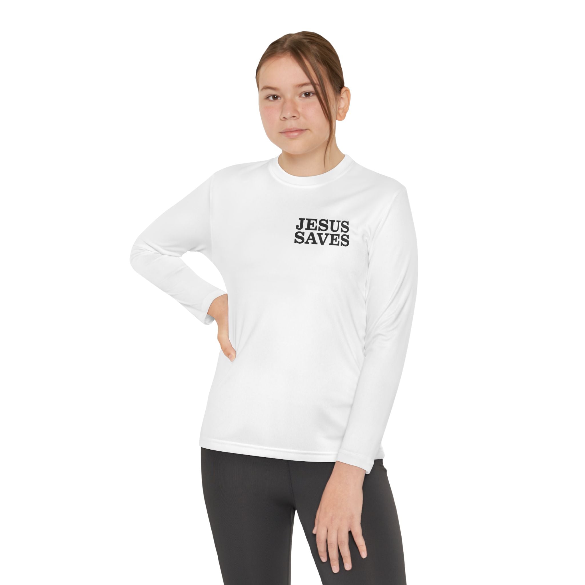 Heavenly Citizen: Youth Long Sleeve Tee — "Jesus Saves" Christian Shirt
