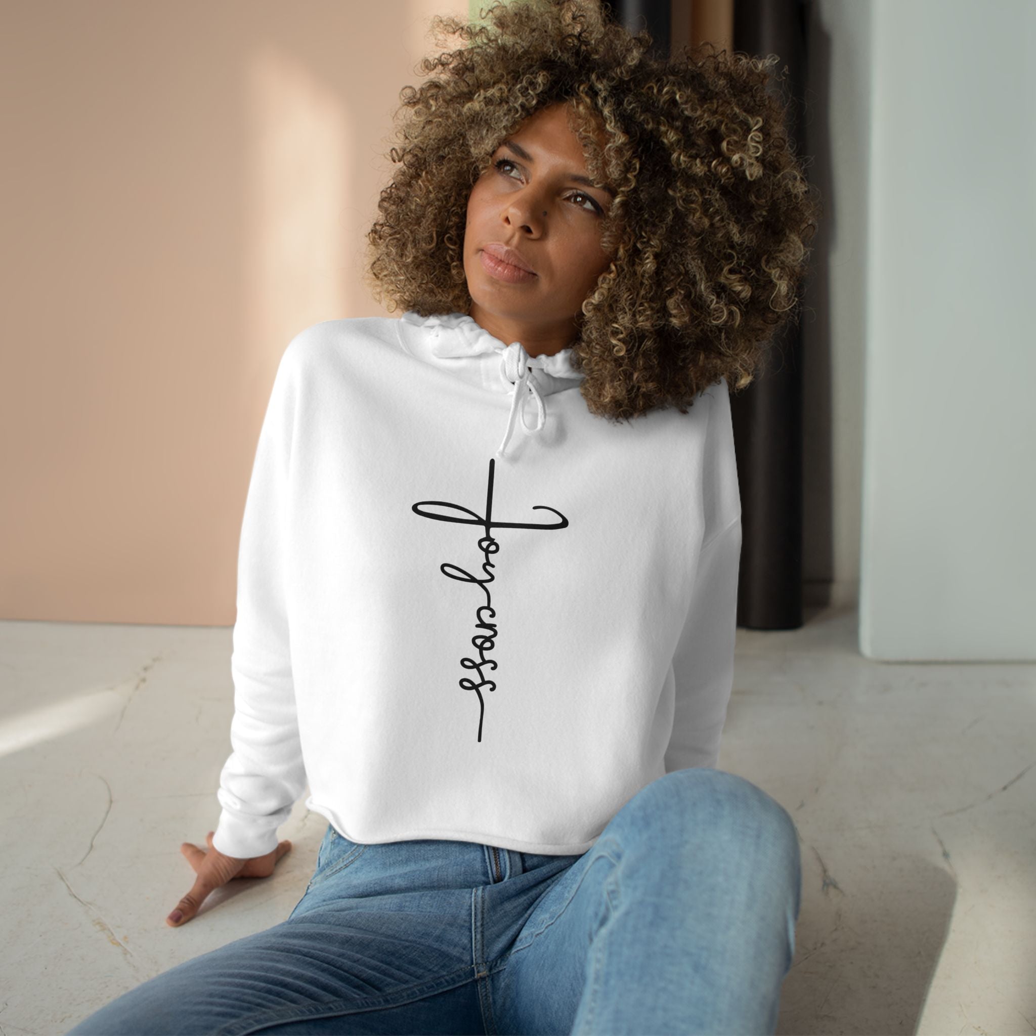Heavenly Citizen Crop Hoodie — 'Gospel Global Truth'
