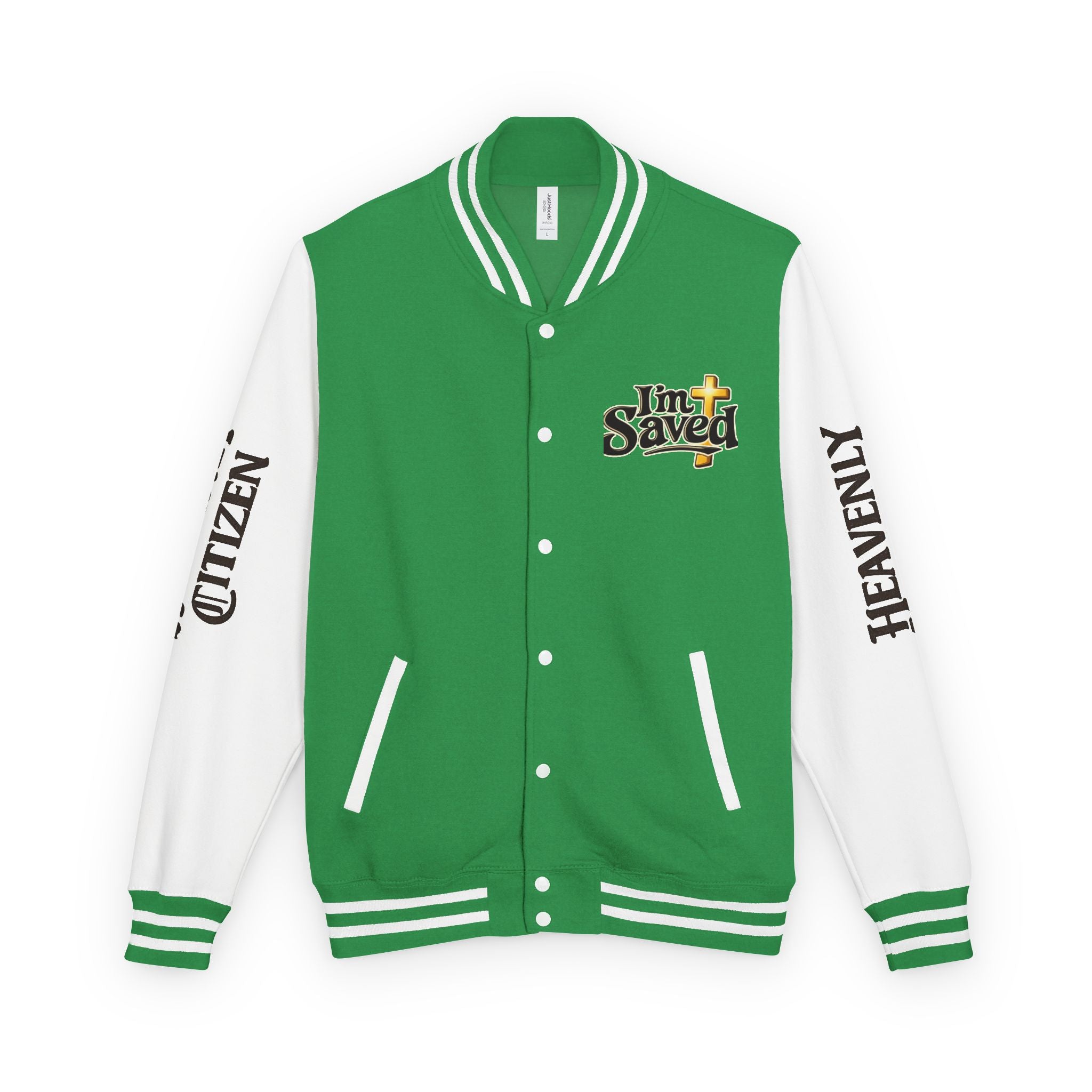 Heavenly Citizen Unisex Saved By Grace Letterman Jacket