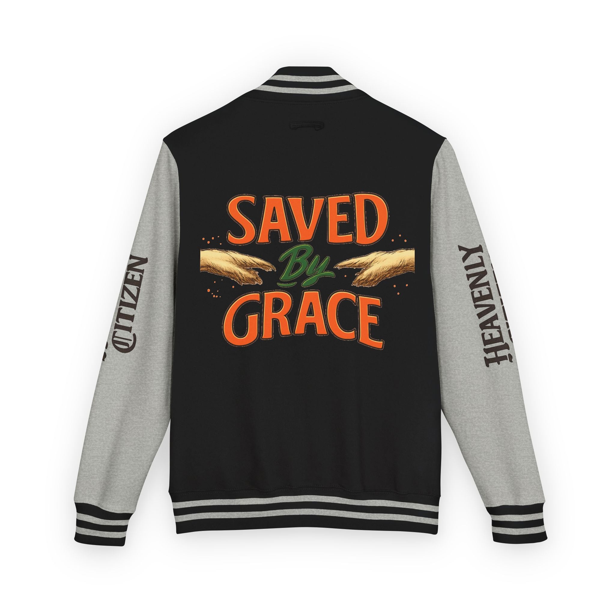 Heavenly Citizen Unisex Saved By Grace Letterman Jacket