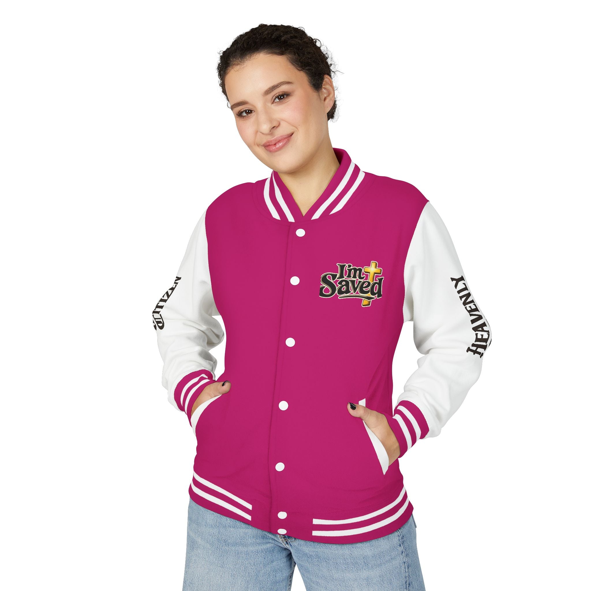 Heavenly Citizen Unisex Saved By Grace Letterman Jacket