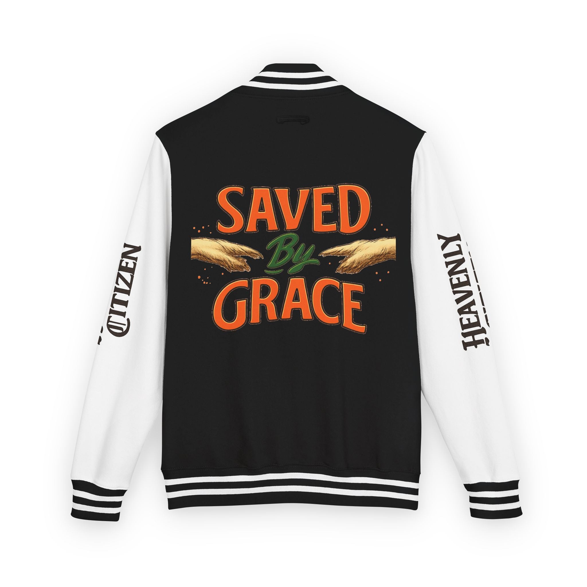 Heavenly Citizen Unisex Saved By Grace Letterman Jacket