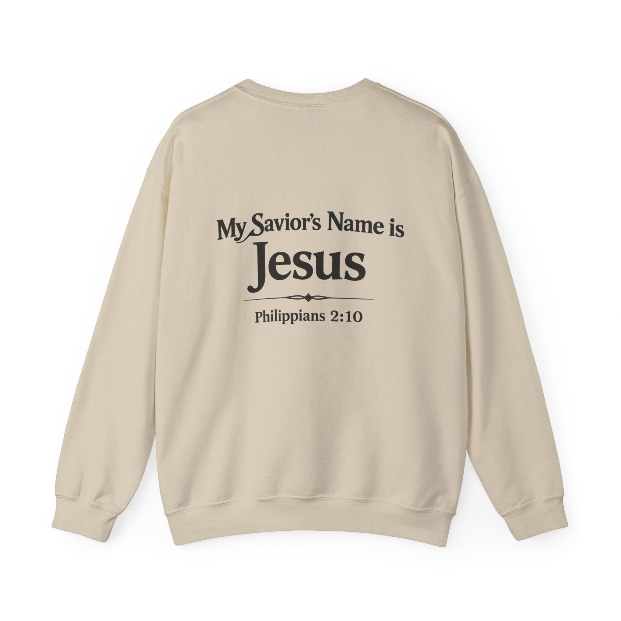 Heavenly Citizen: Crewneck Sweatshirt — “My Savior’s Name is Jesus”