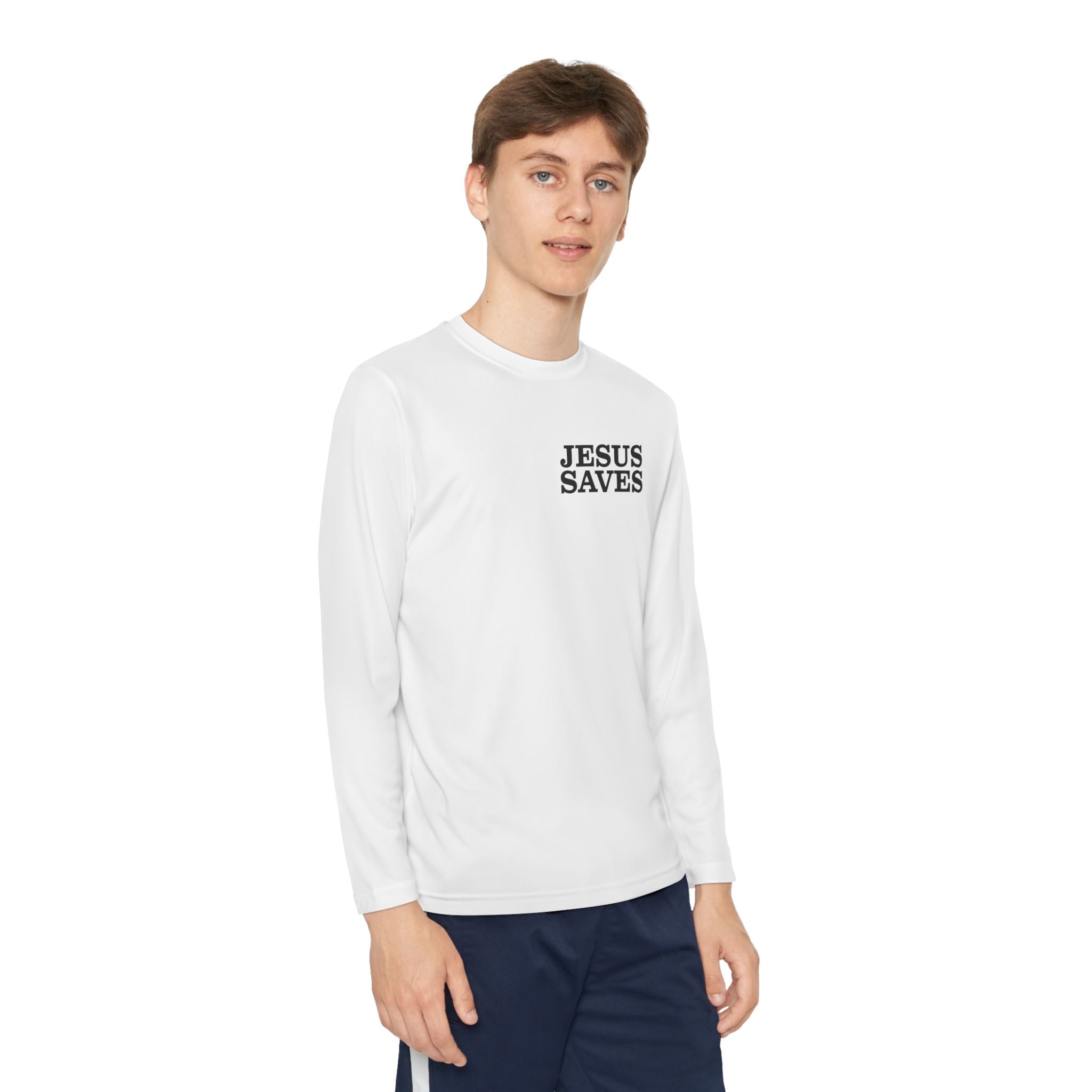 Heavenly Citizen: Youth Long Sleeve Tee — "Jesus Saves" Christian Shirt