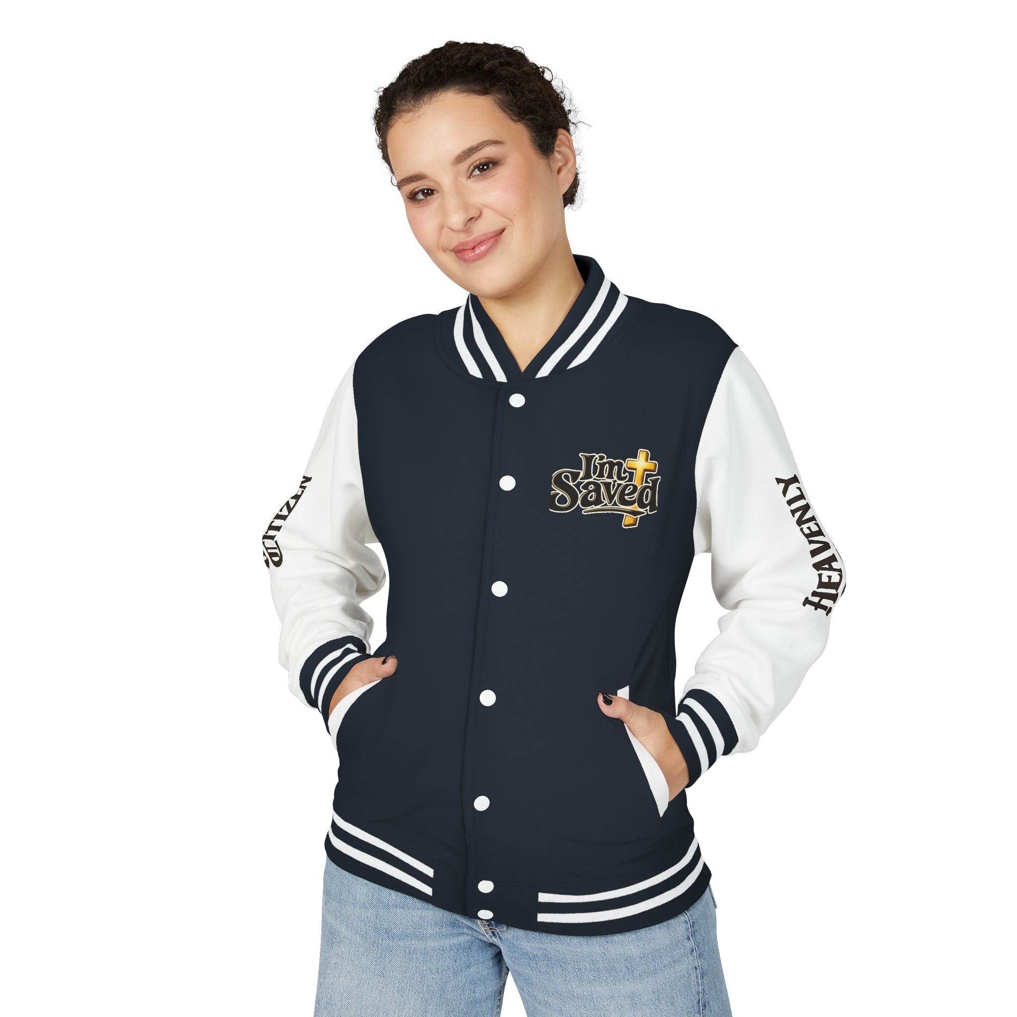 Heavenly Citizen Unisex Saved By Grace Letterman Jacket