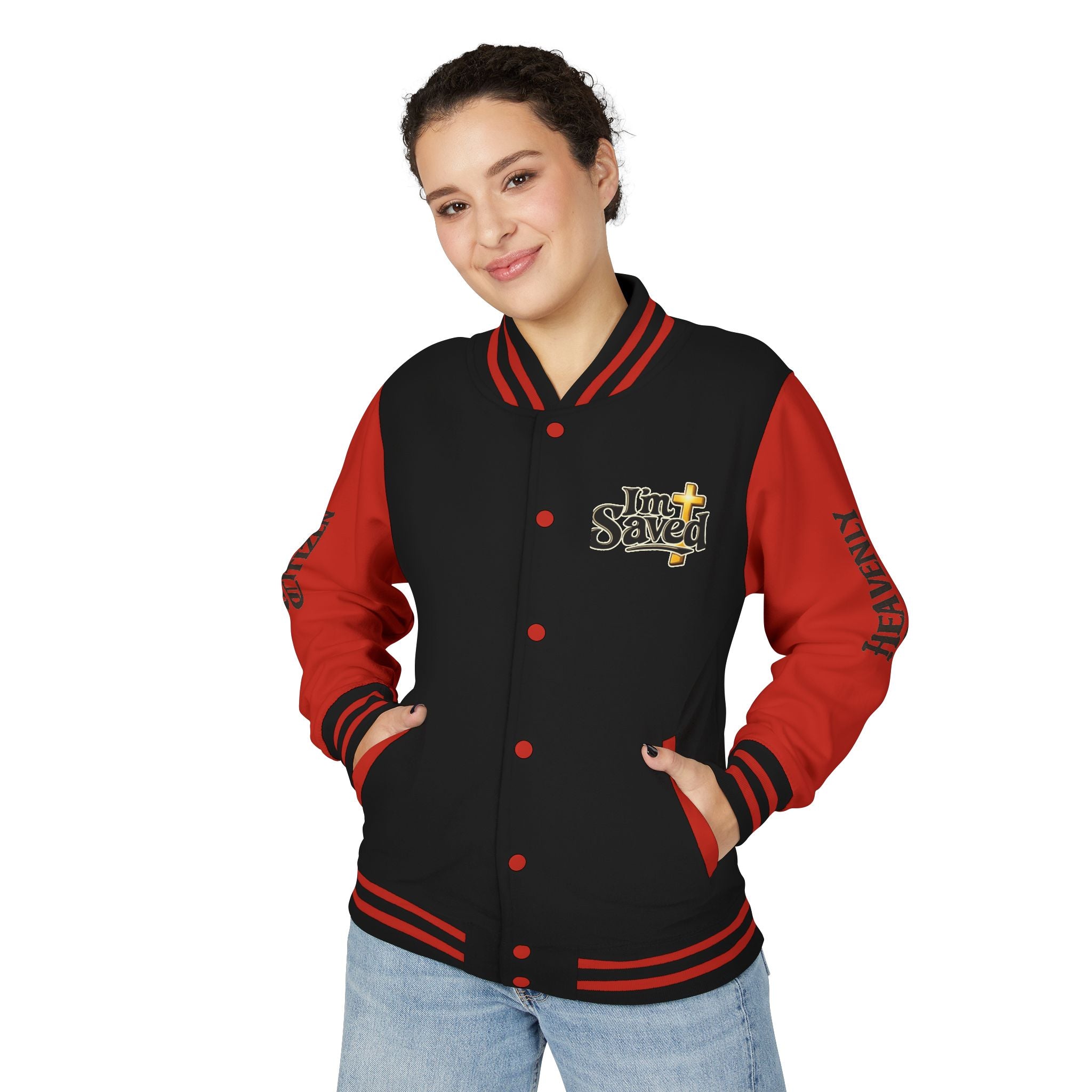 Heavenly Citizen Unisex Saved By Grace Letterman Jacket