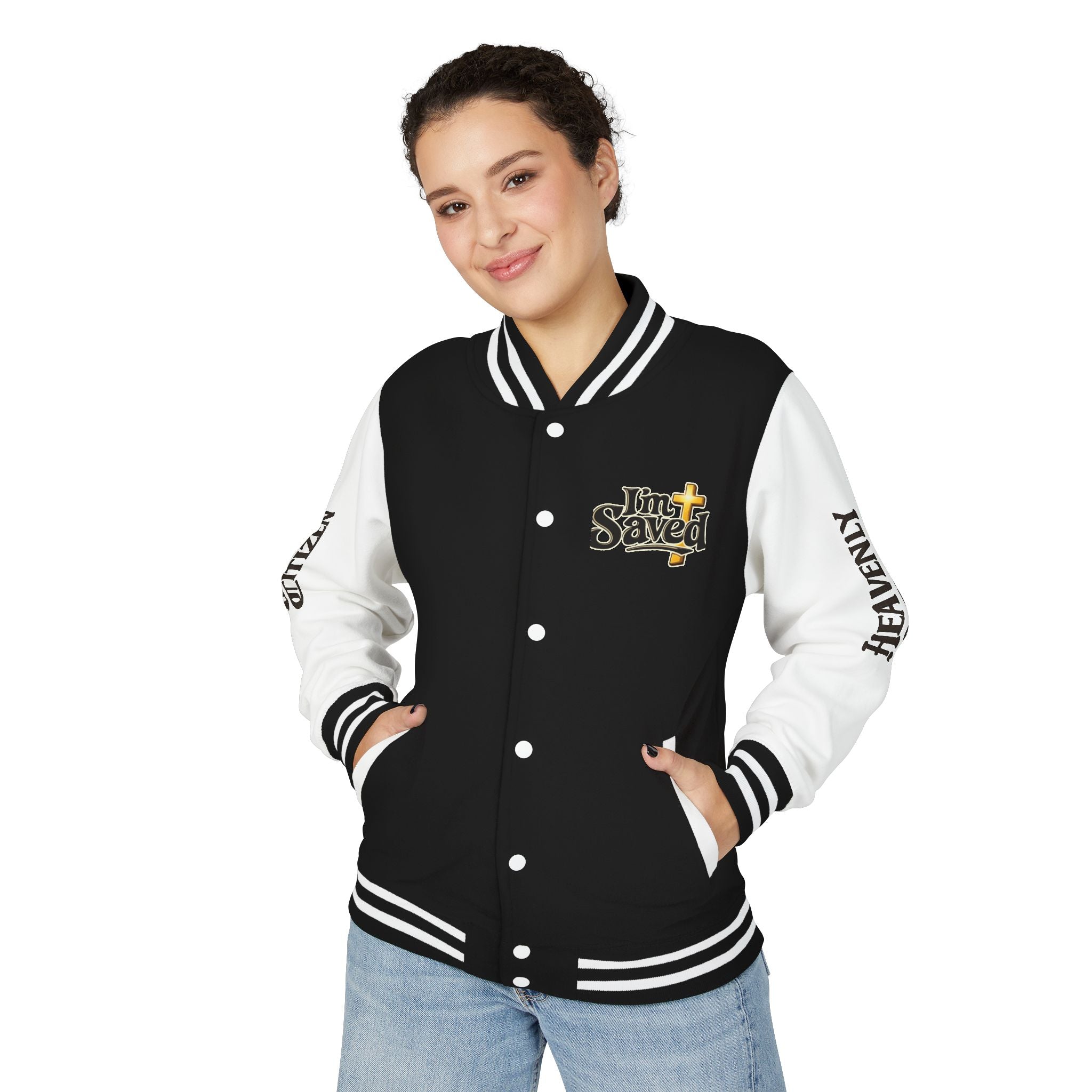 Heavenly Citizen Unisex Saved By Grace Letterman Jacket