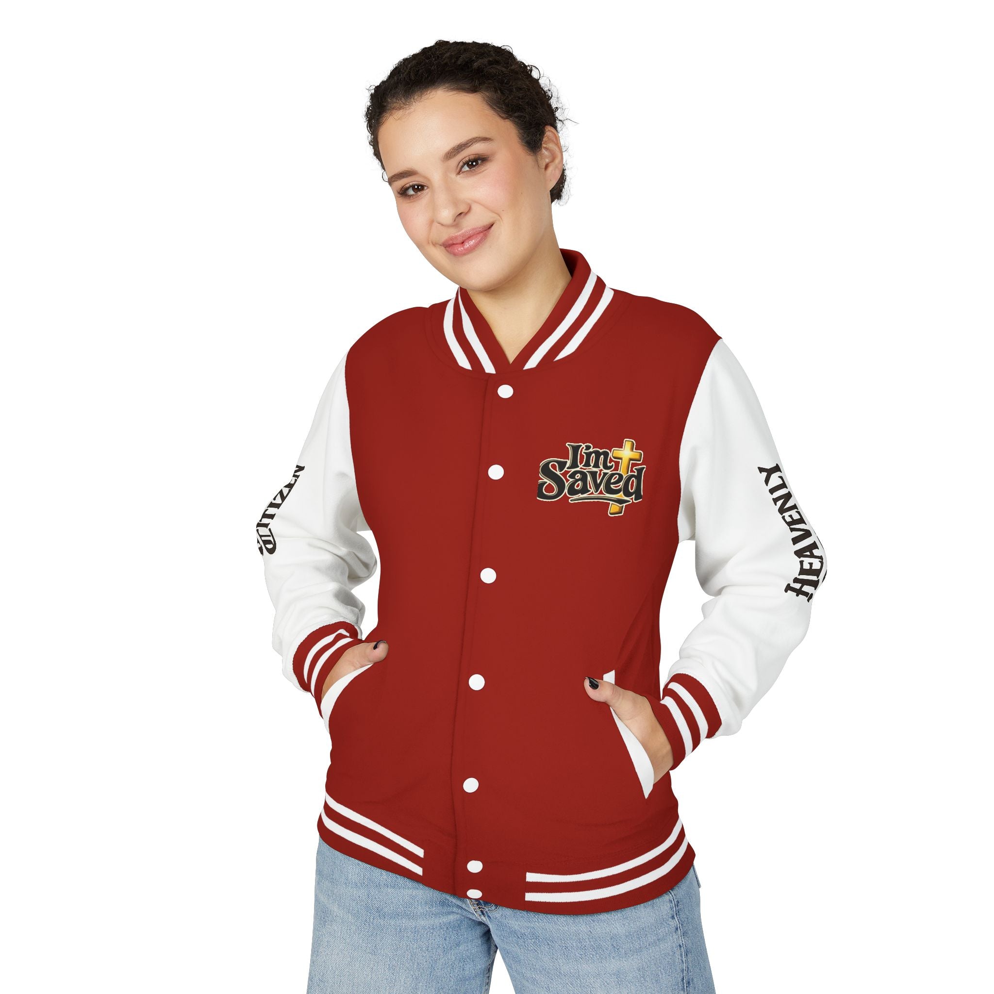 Heavenly Citizen Unisex Saved By Grace Letterman Jacket