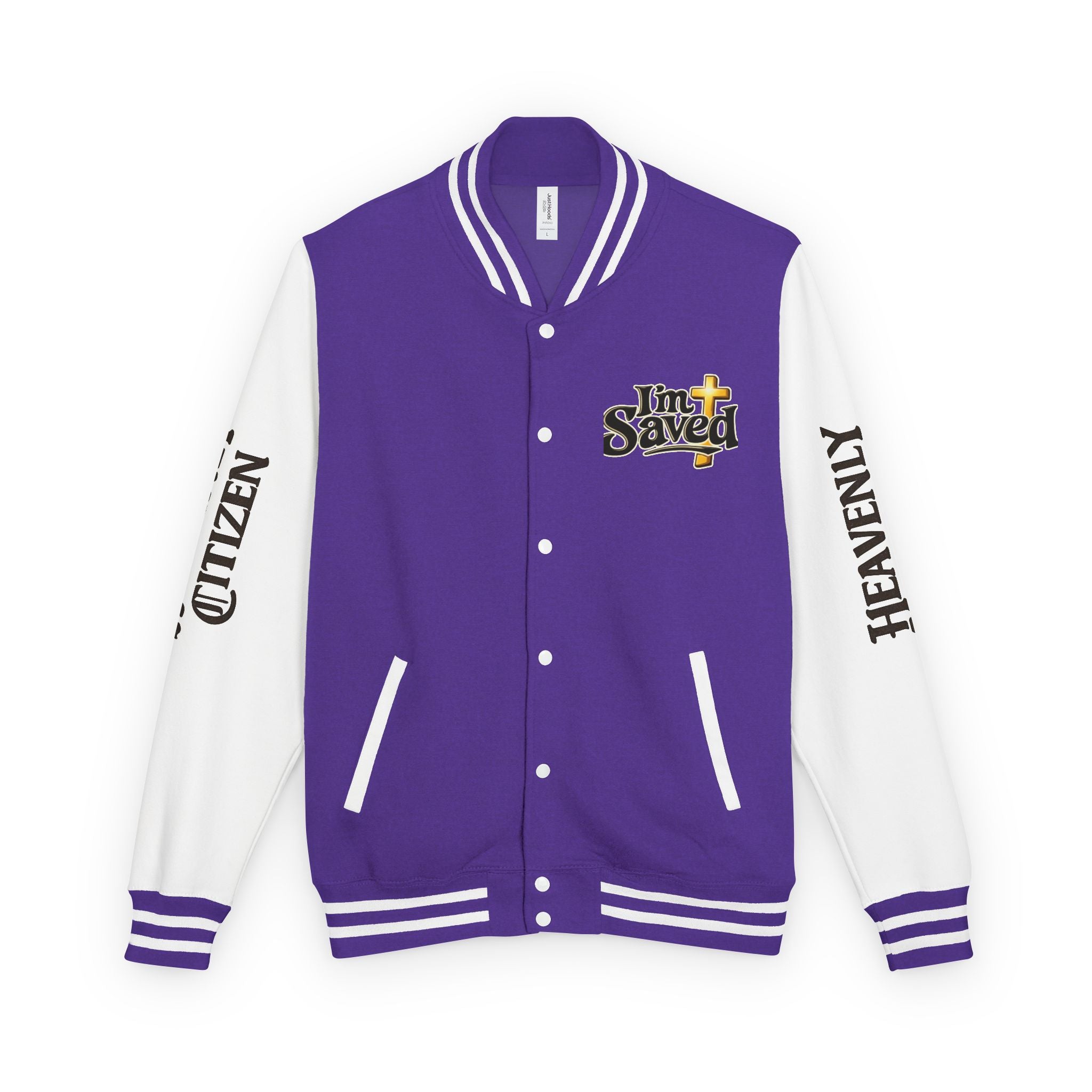 Heavenly Citizen Unisex Saved By Grace Letterman Jacket