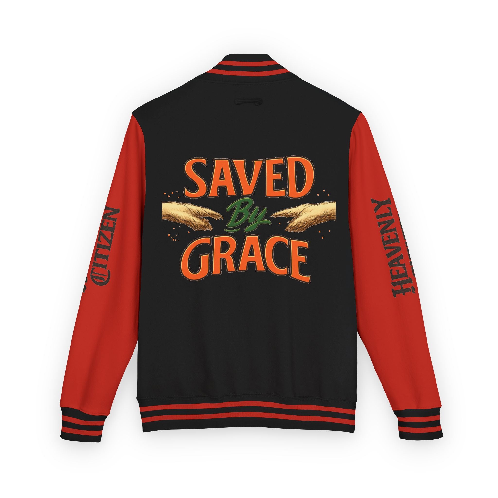 Heavenly Citizen Unisex Saved By Grace Letterman Jacket