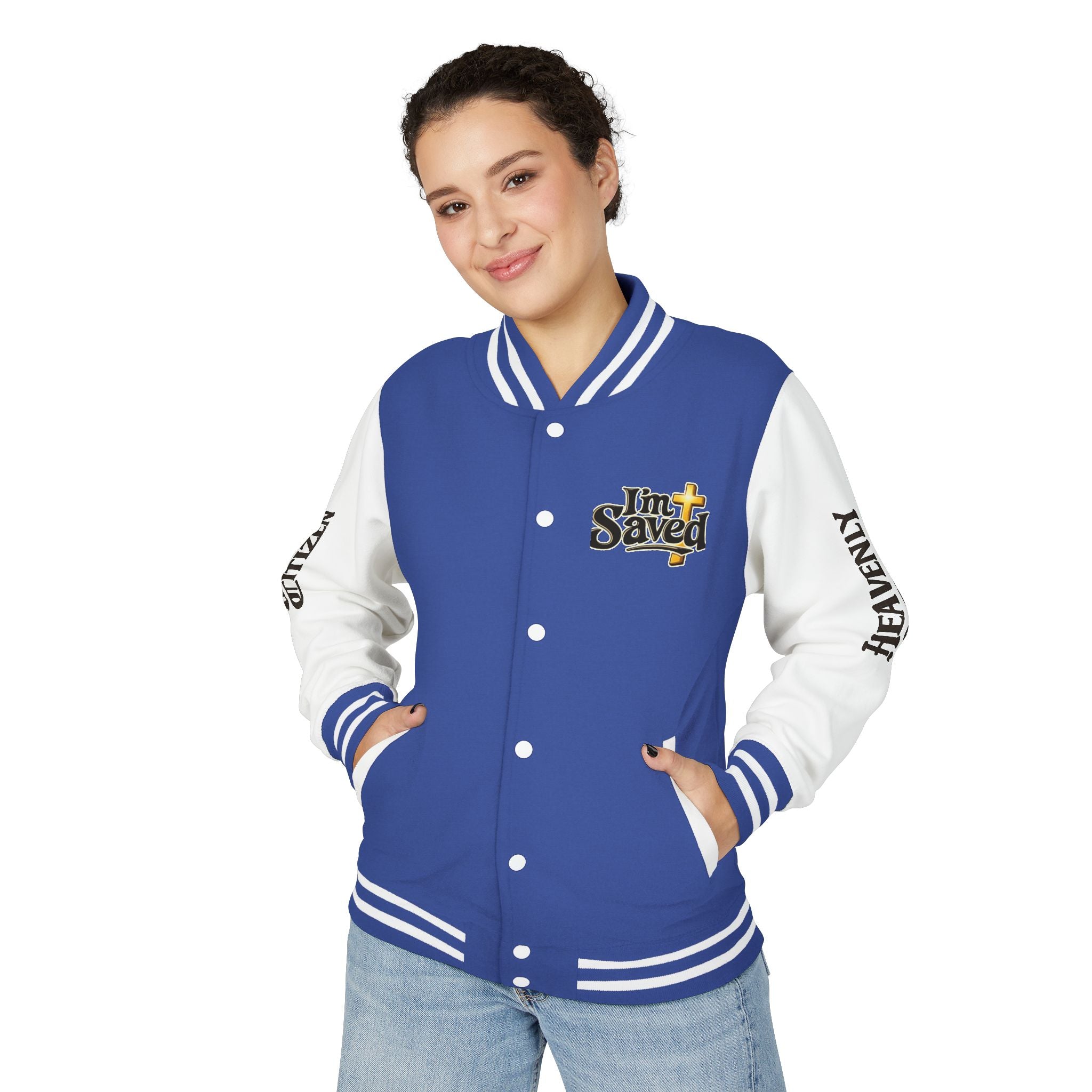 Heavenly Citizen Unisex Saved By Grace Letterman Jacket