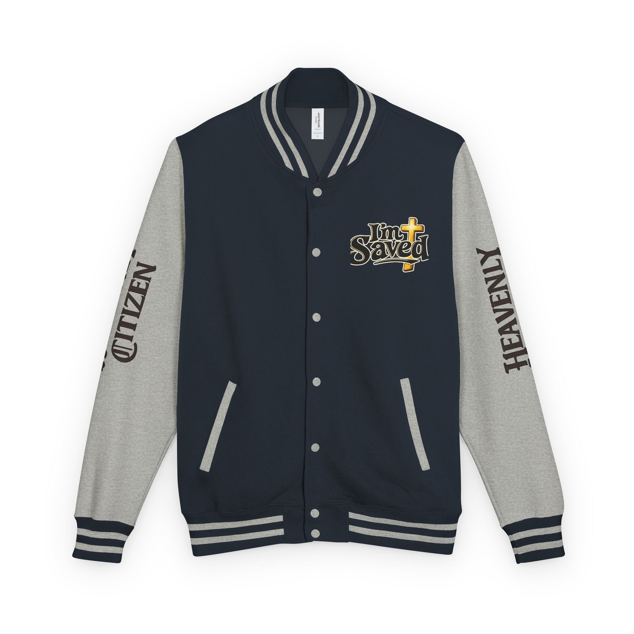 Heavenly Citizen Unisex Saved By Grace Letterman Jacket