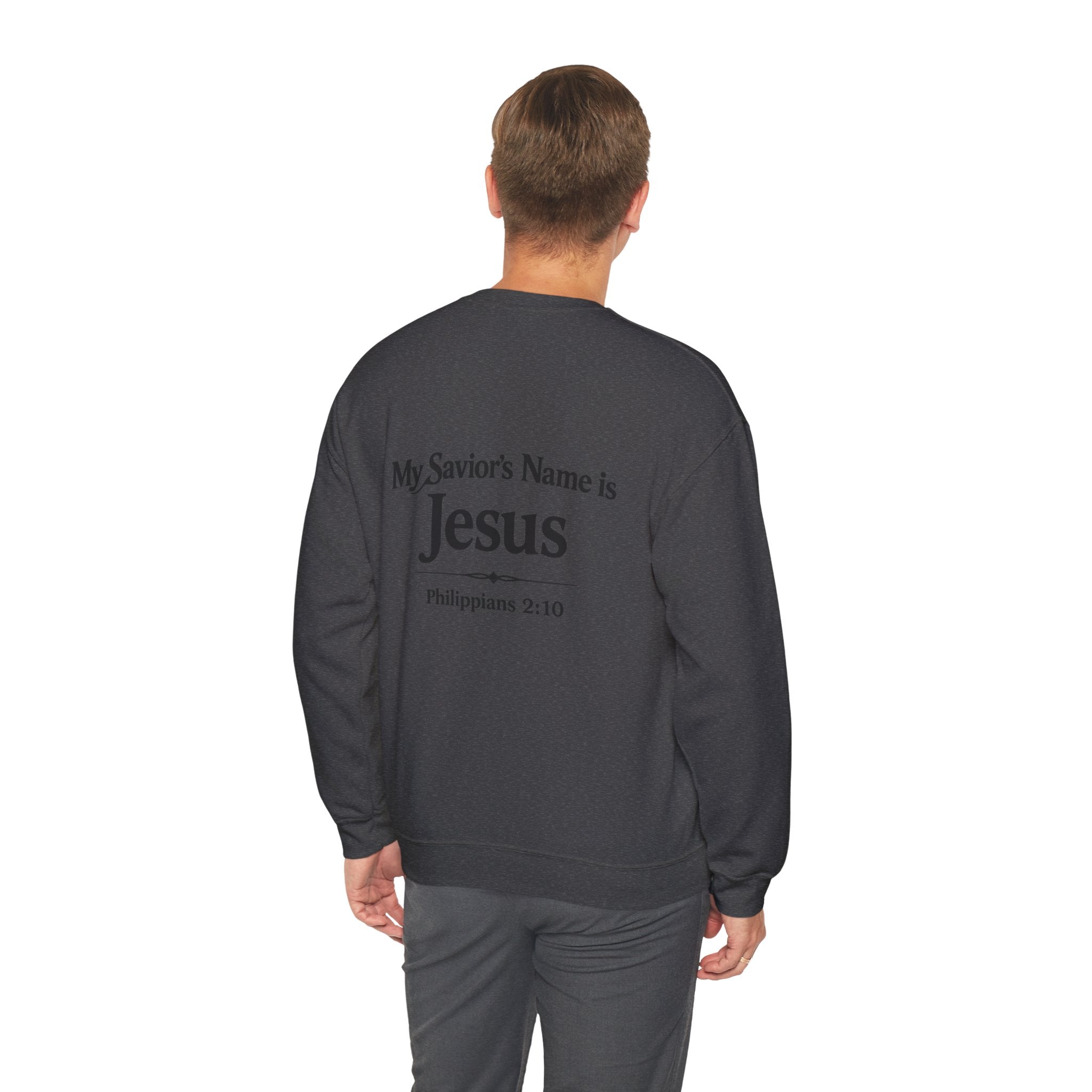Heavenly Citizen: Crewneck Sweatshirt — “My Savior’s Name is Jesus”