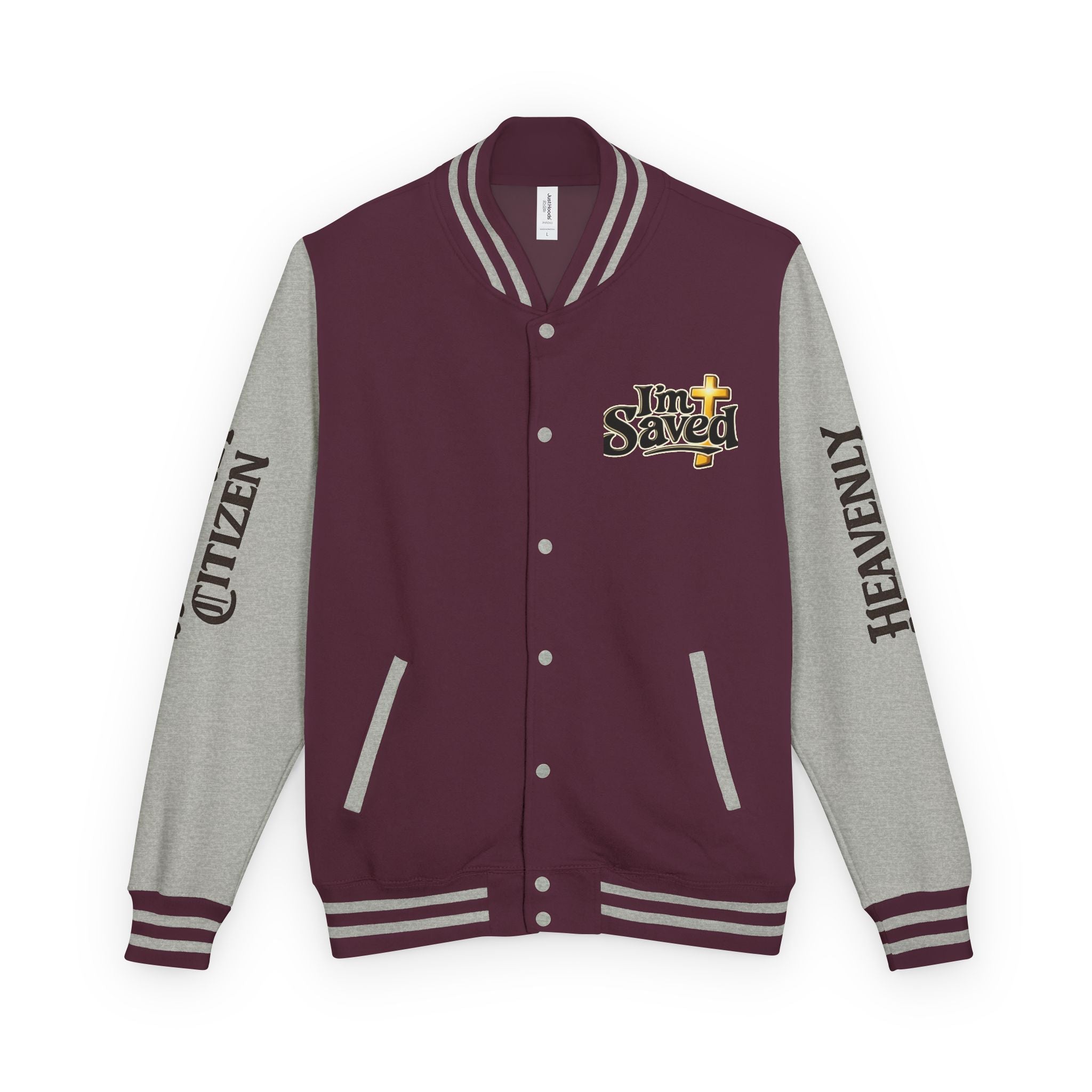 Heavenly Citizen Unisex Saved By Grace Letterman Jacket