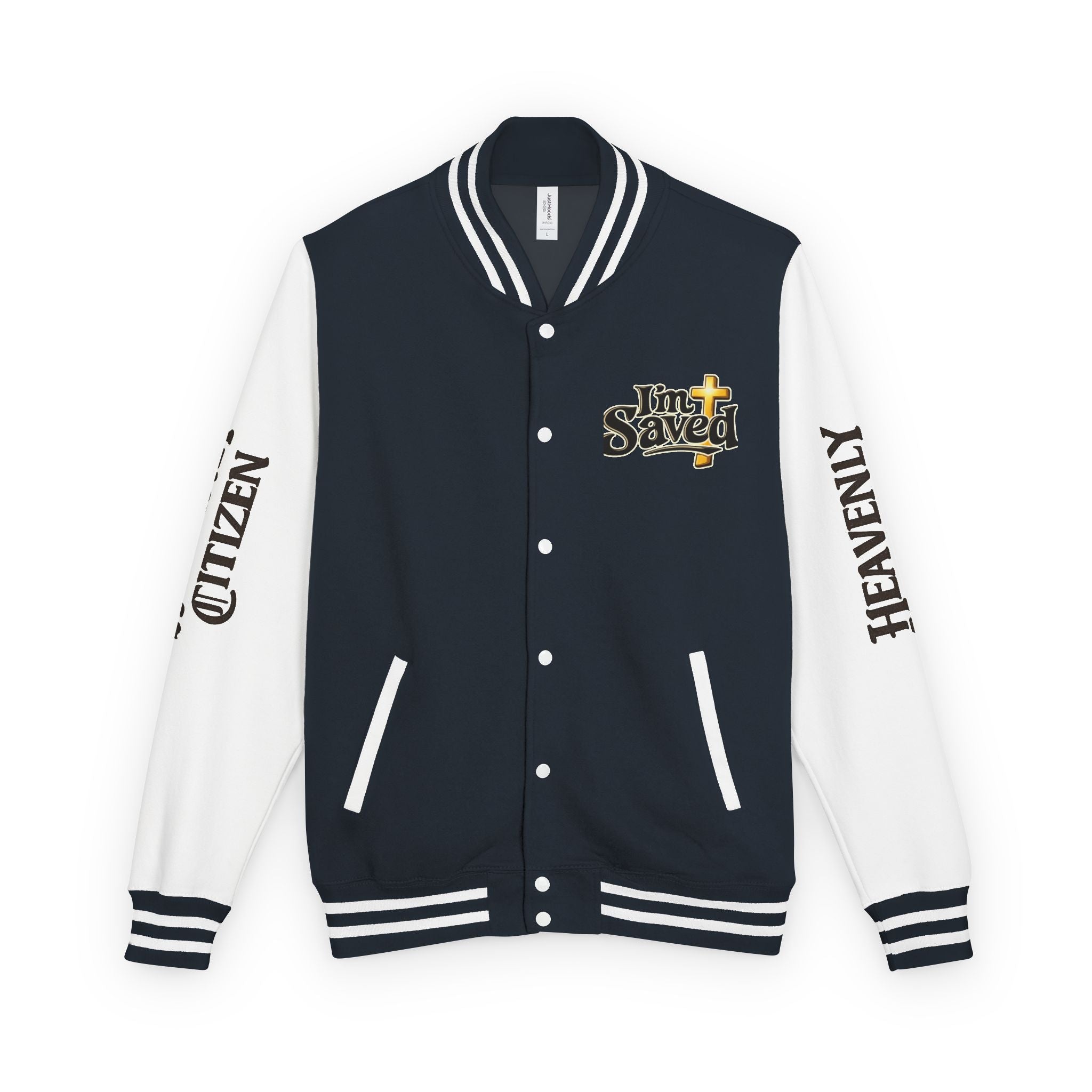 Heavenly Citizen Unisex Saved By Grace Letterman Jacket