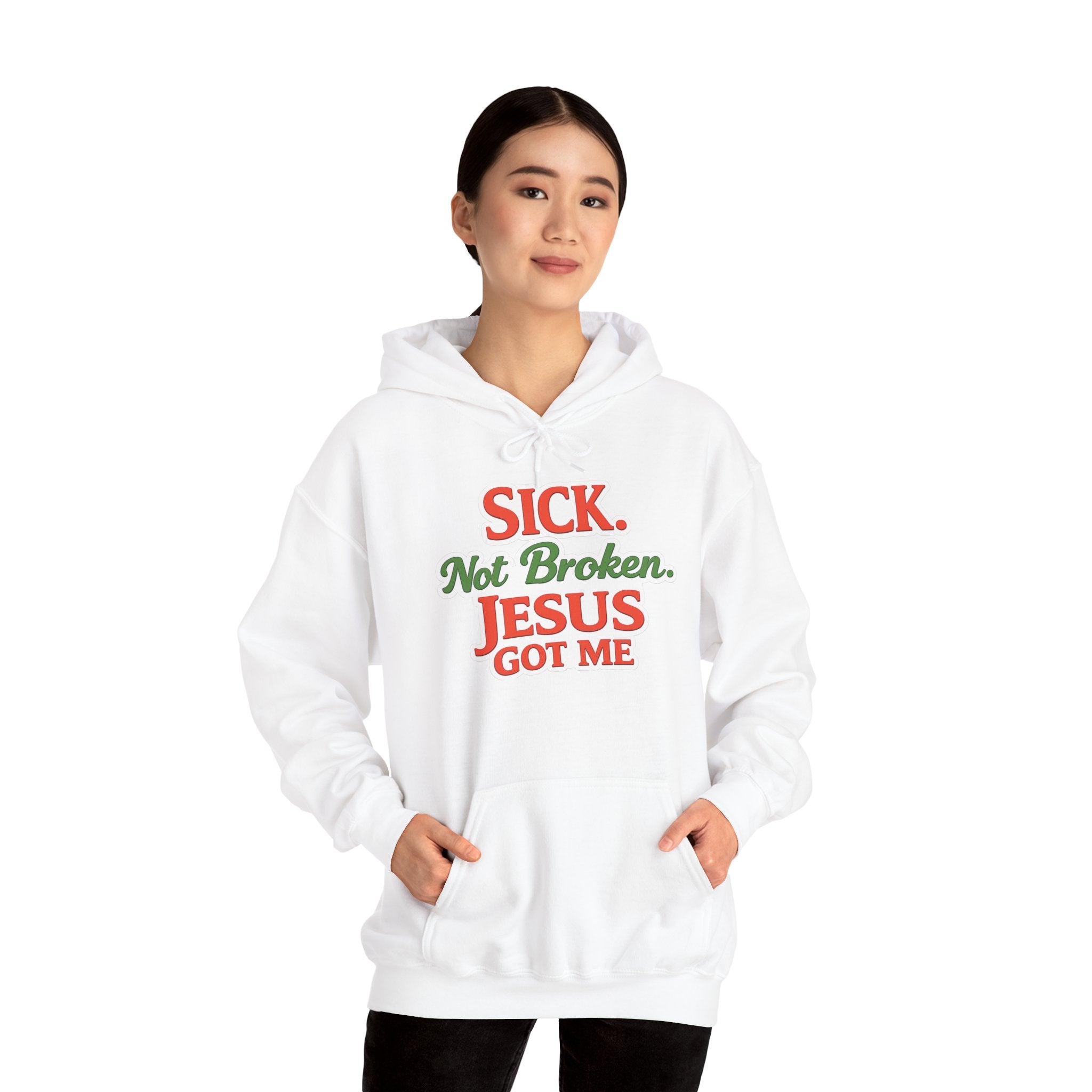 Heavenly Citizen Unisex Hoodie — "Sick Not Broken, Jesus Got Me"