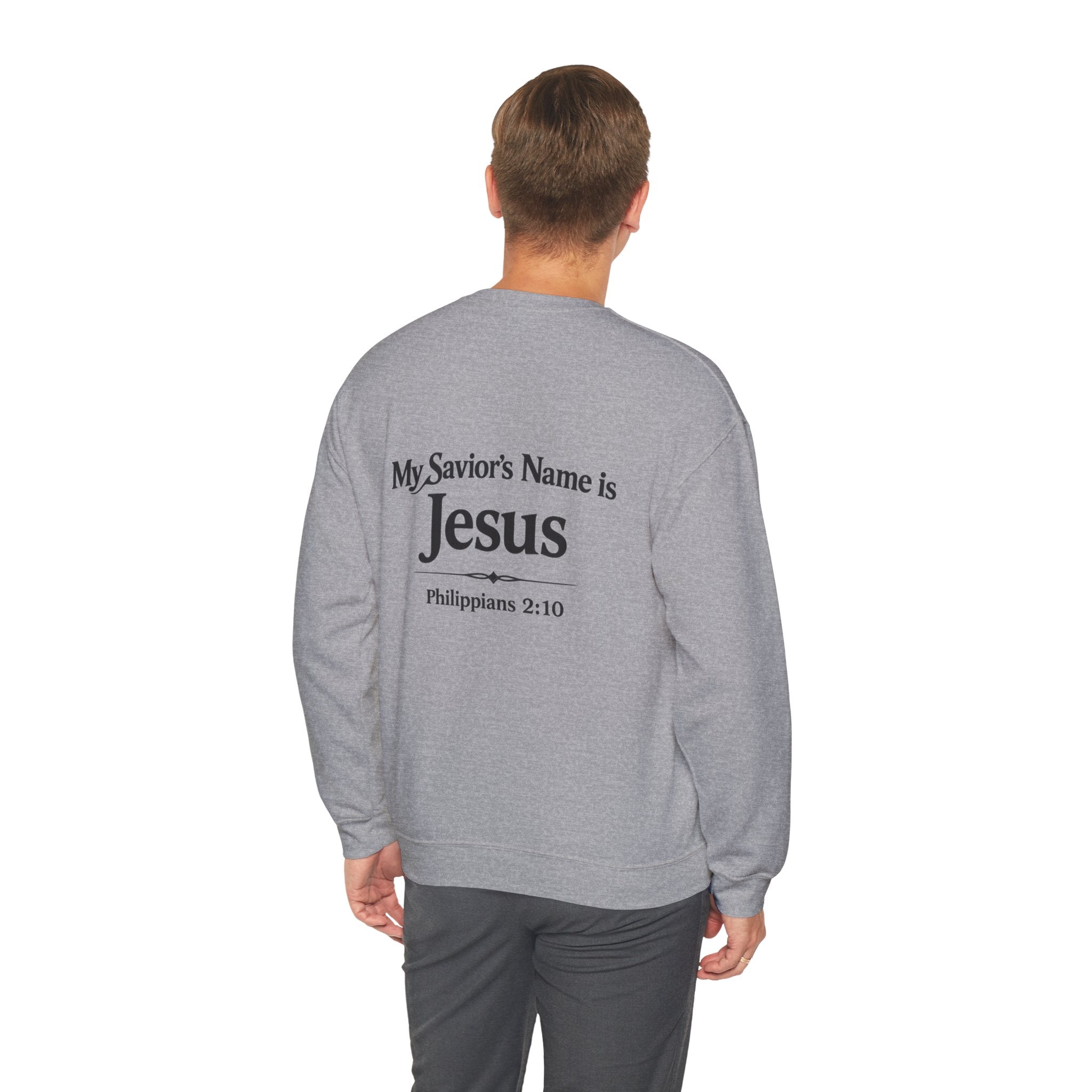 Heavenly Citizen: Crewneck Sweatshirt — “My Savior’s Name is Jesus”