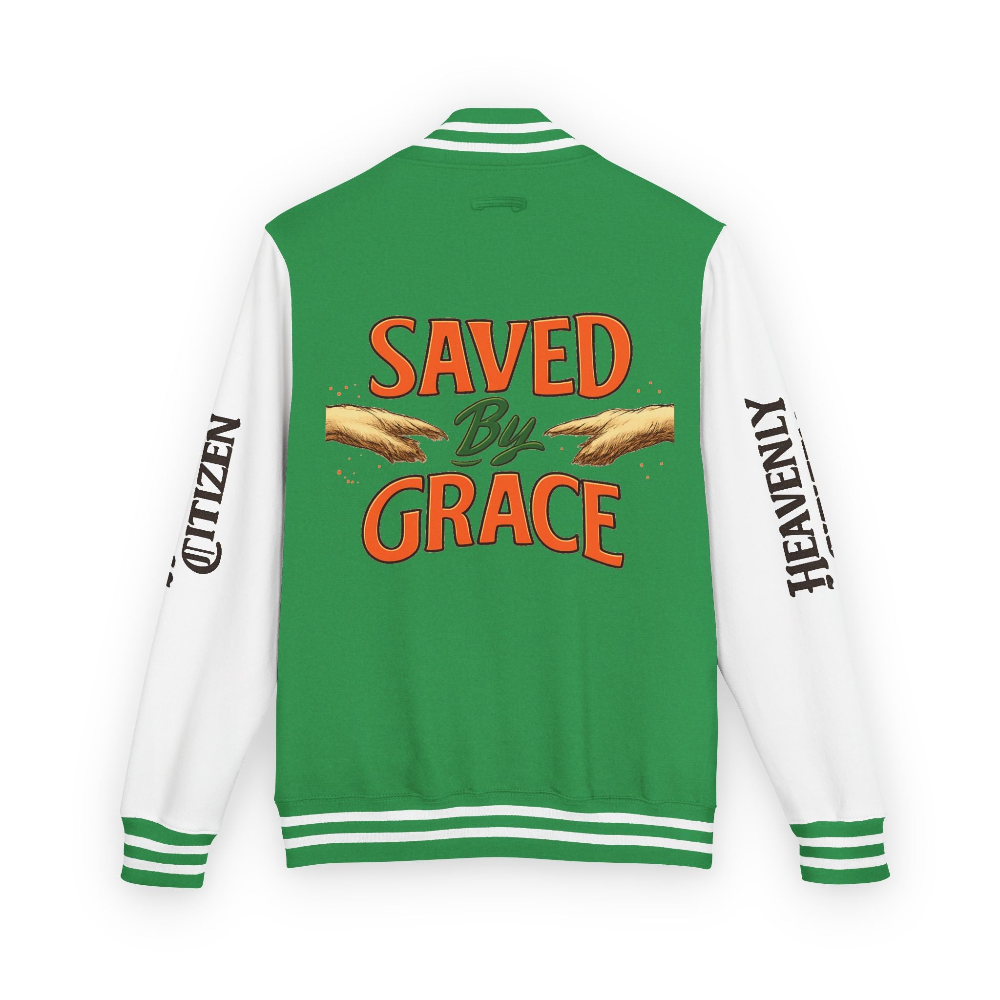 Heavenly Citizen Unisex Saved By Grace Letterman Jacket