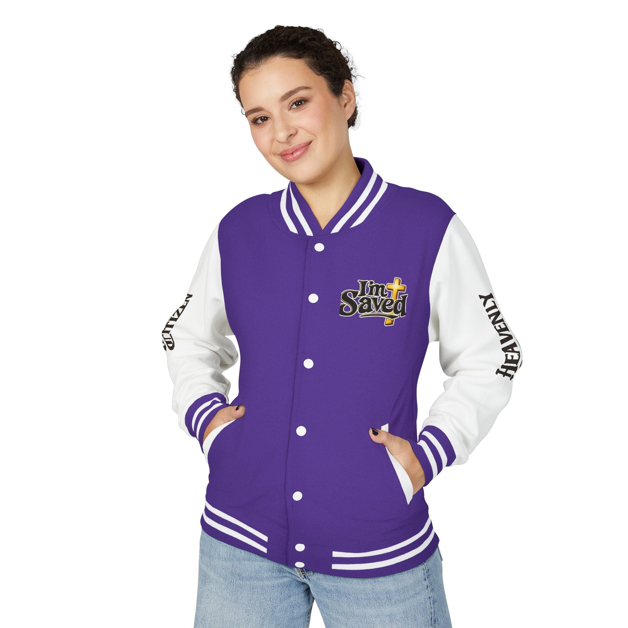 Heavenly Citizen Unisex Saved By Grace Letterman Jacket