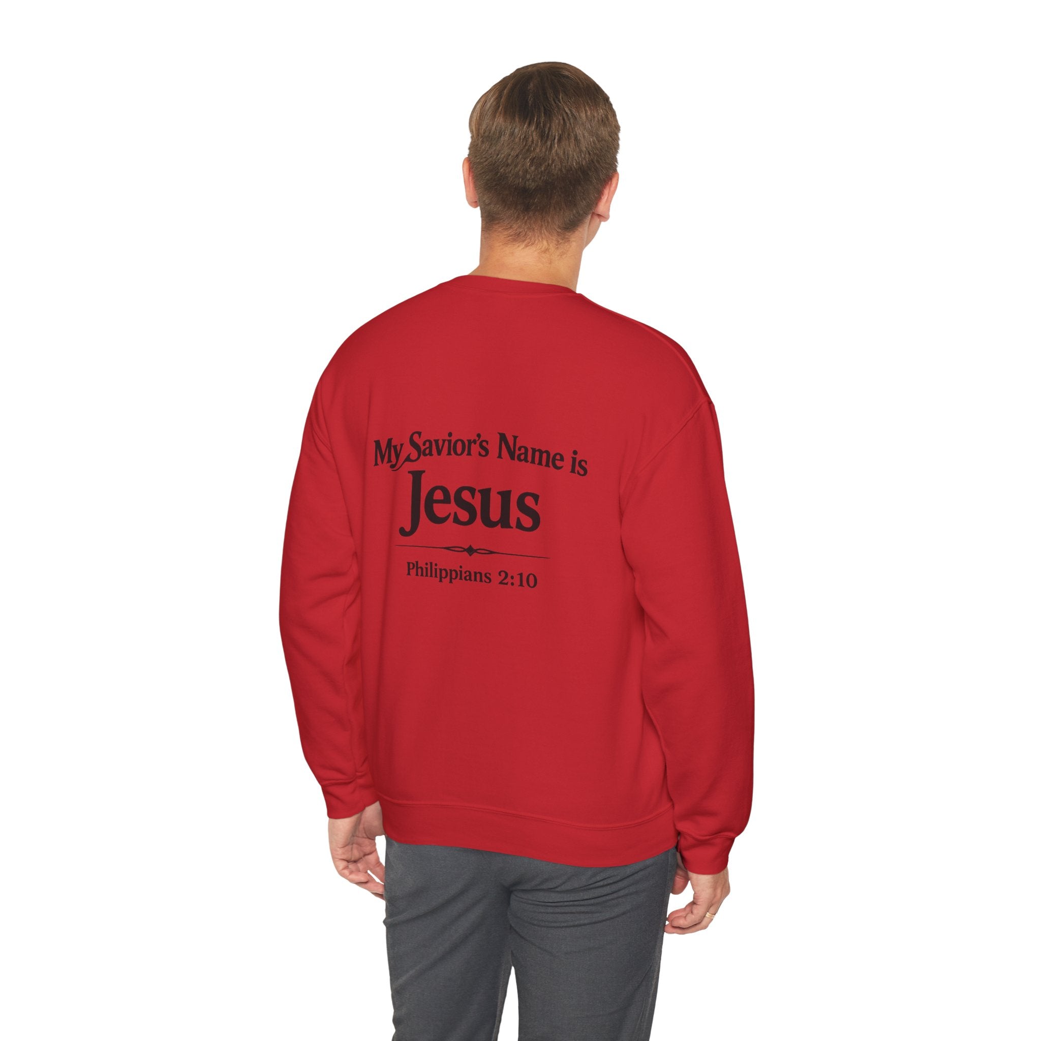 Heavenly Citizen: Crewneck Sweatshirt — “My Savior’s Name is Jesus”