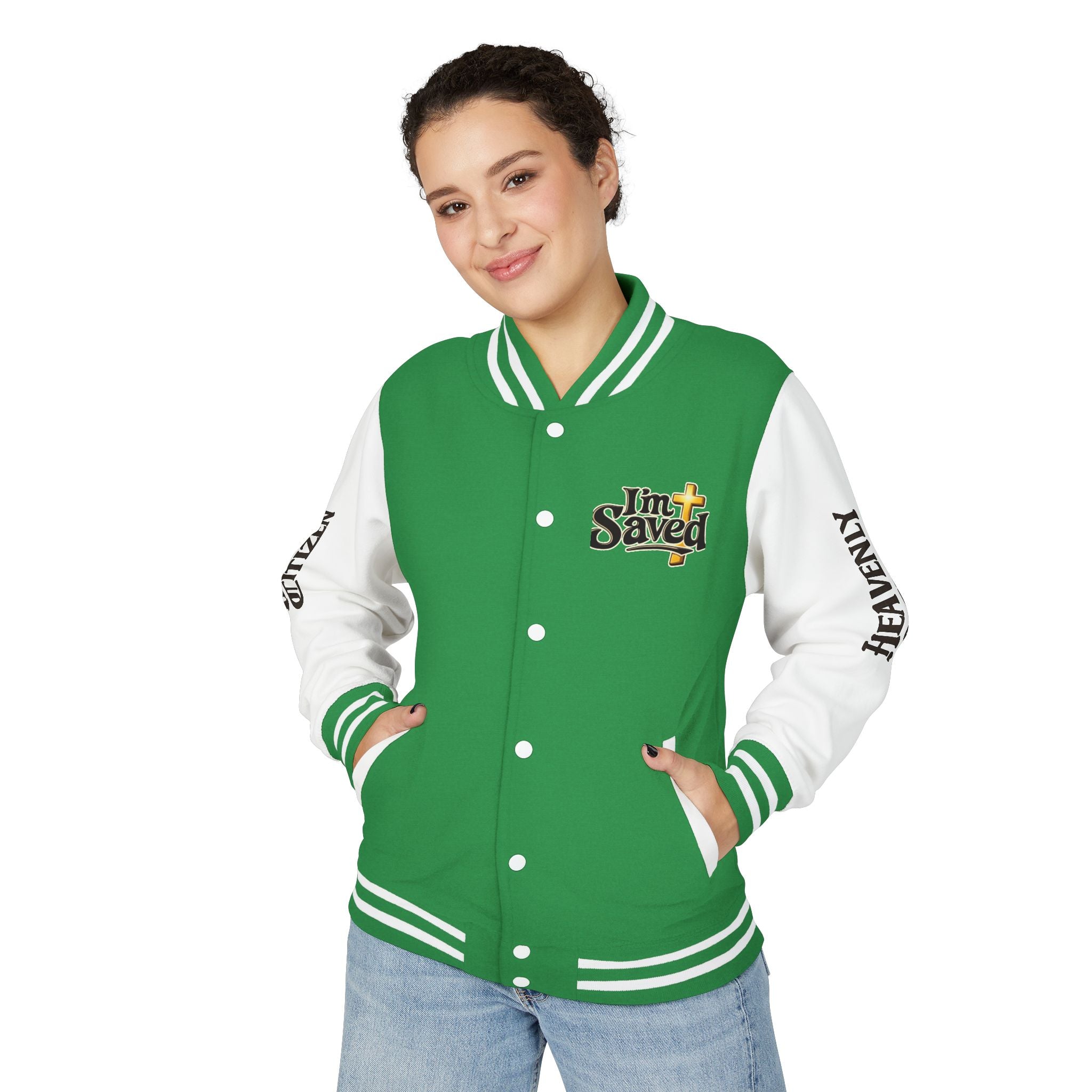 Heavenly Citizen Unisex Saved By Grace Letterman Jacket