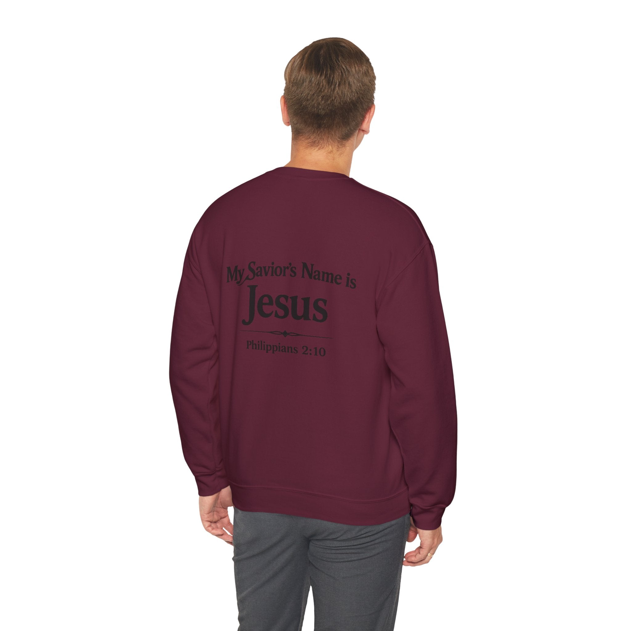 Heavenly Citizen: Crewneck Sweatshirt — “My Savior’s Name is Jesus”