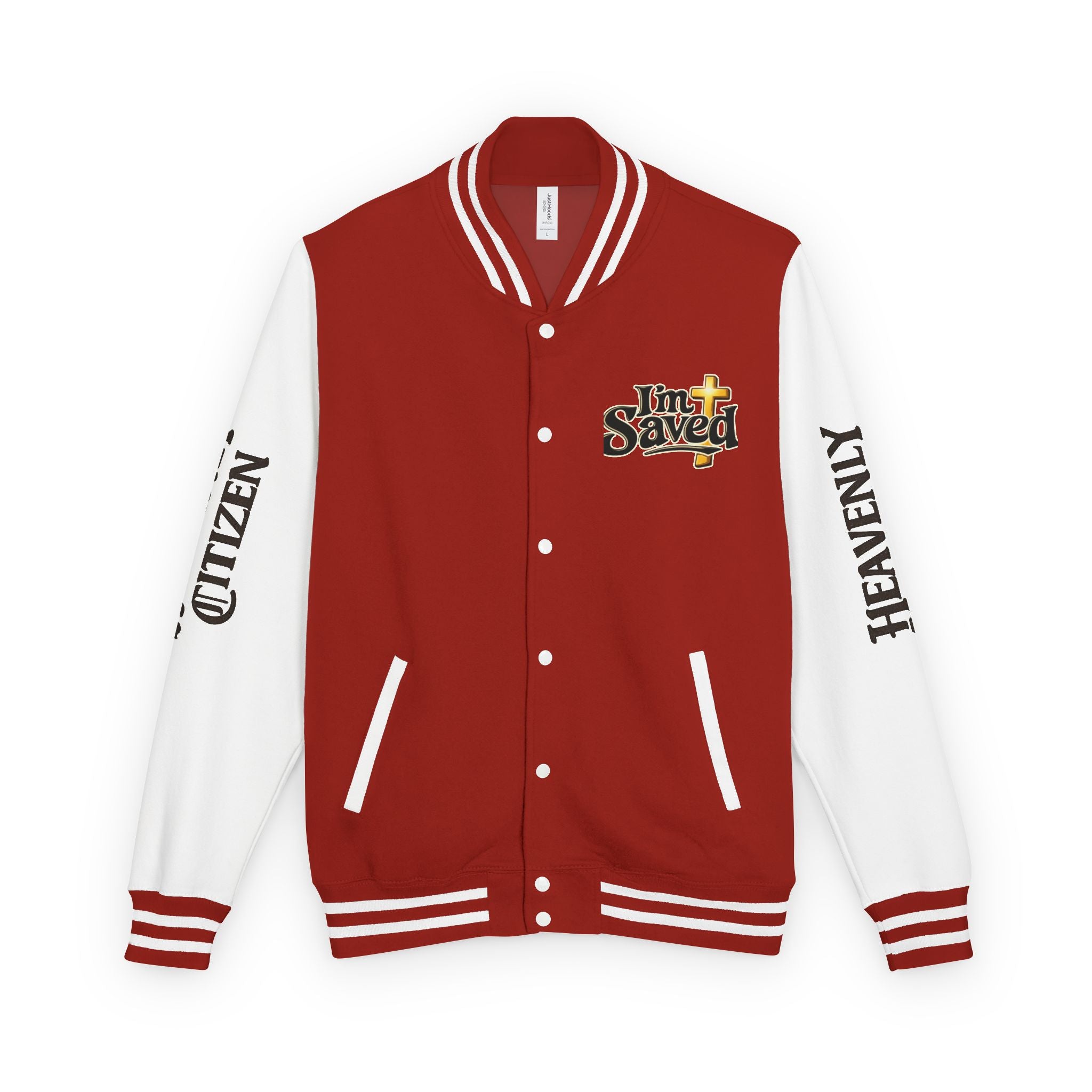Heavenly Citizen Unisex Saved By Grace Letterman Jacket