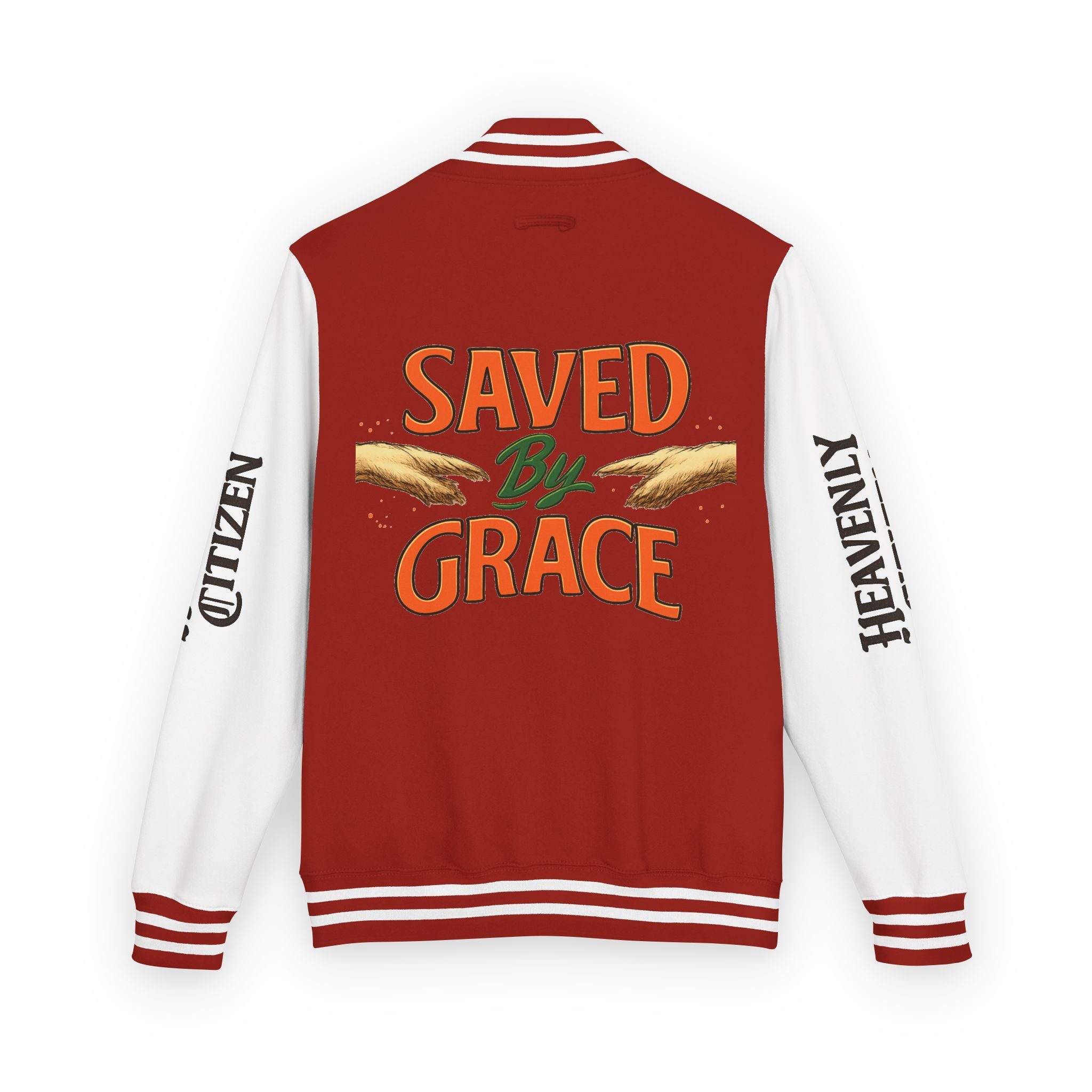 Heavenly Citizen Unisex Saved By Grace Letterman Jacket