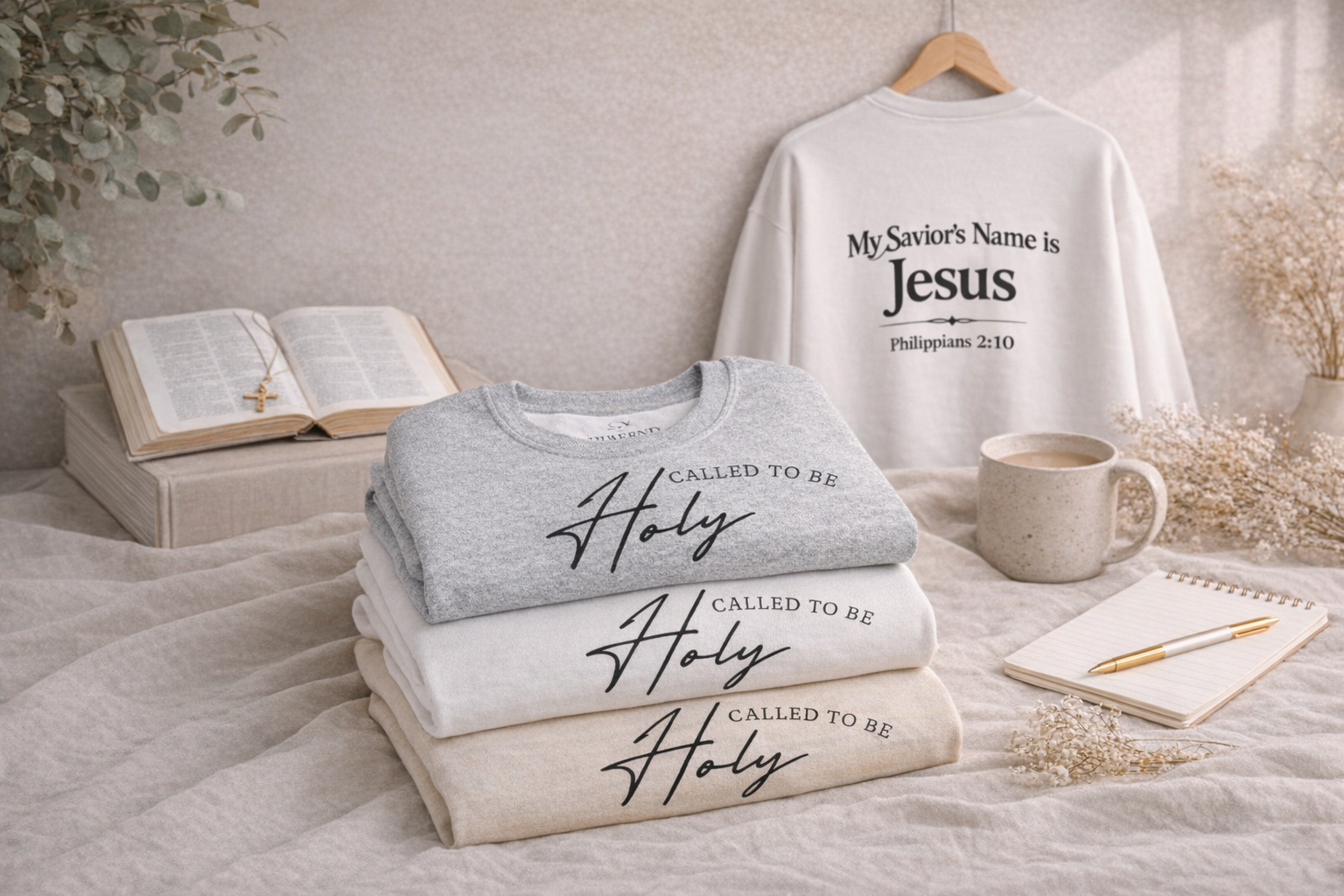 Heavenly Citizen: Crewneck Sweatshirt — “My Savior’s Name is Jesus”