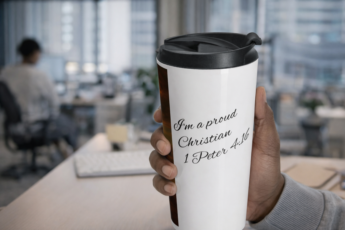 Travel Mug — ‘Heavenly Citizen’ Eagle Stainless Steel Travel Mug (Inspirational, Religious Gift)